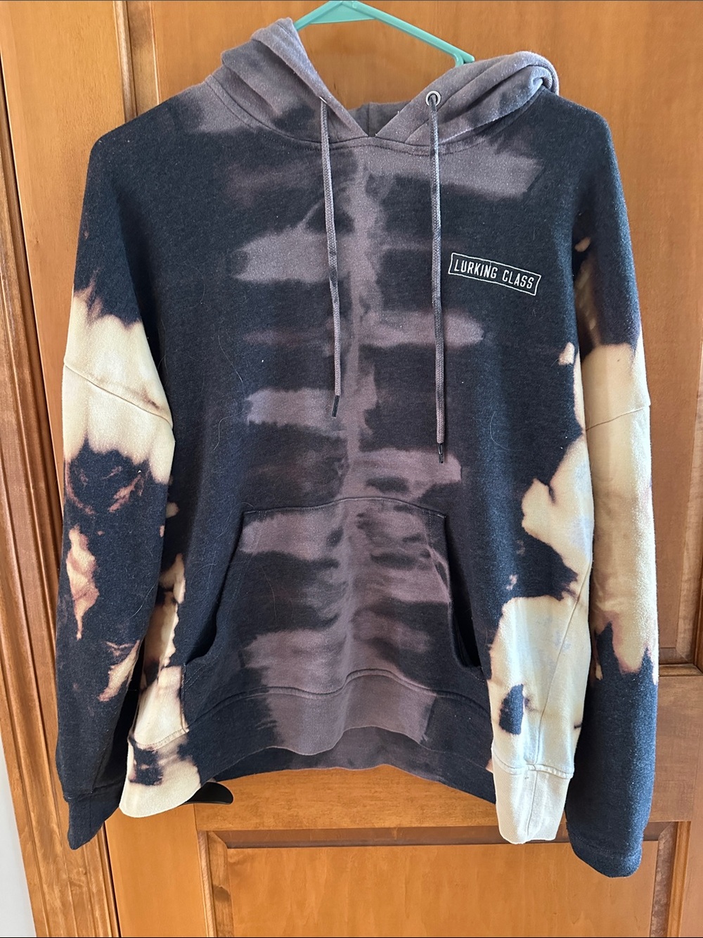 Lurking Class by Sketchy Tank Reverse Bleach Tie Dye Hoodie Medium
